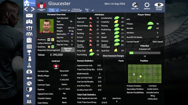 Rugby Union Team Manager 2017 Screenshot #2