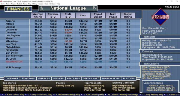 Baseball Mogul 2018 Screenshot #2