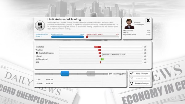 Democracy 3: Clones and Drones Screenshot #2