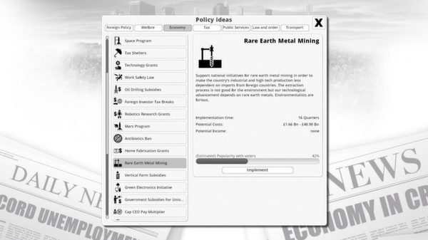 Democracy 3: Clones and Drones Screenshot #3