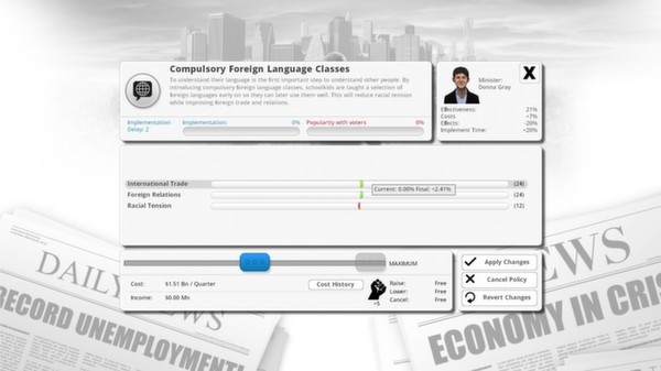 Democracy 3: Social Engineering Screenshot #3