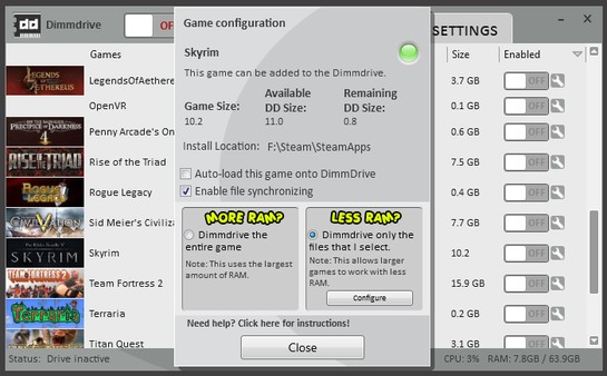 Dimmdrive :: Gaming Ramdrive @ 10,000+ MB/s Screenshot #3