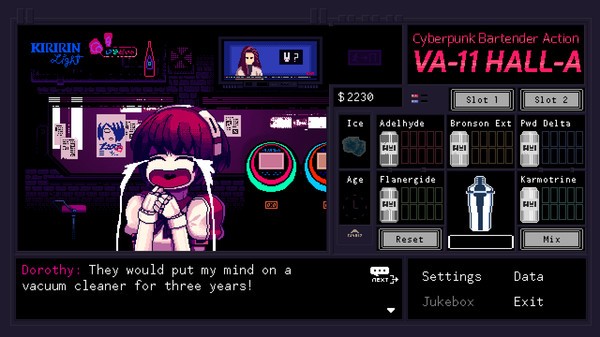 VA-11 Hall-A: Cyberpunk Bartender Action Screenshot #1